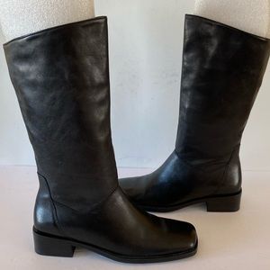 Naturalizer 885N41 Black Leather Pull On Boots 6M